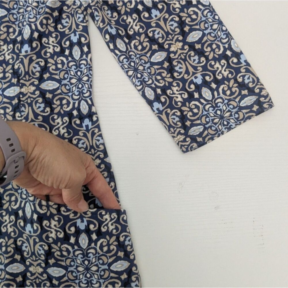 J. McLaughlin Catalina Cloth Blue Geo Print Sheath Dress Size S Business Career - Picture 7 of 9